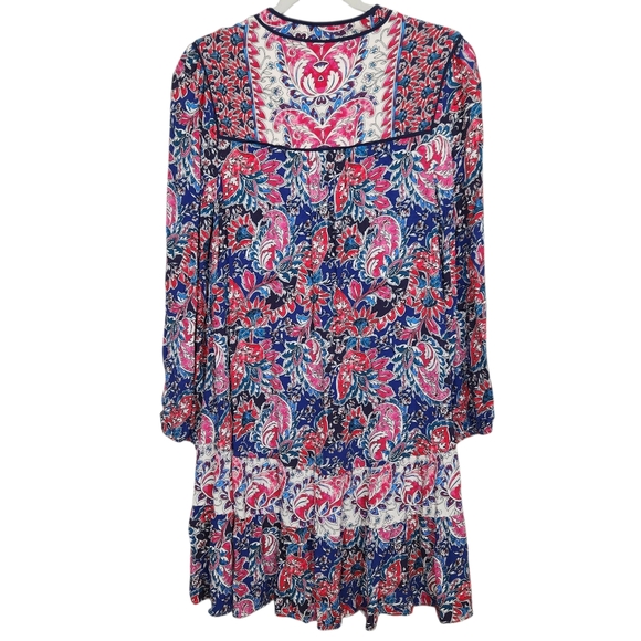Anthropologie Spliced Floral Paisley Boho Peasant Flowy Tunic Dress Women Size M - Picture 6 of 11